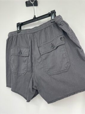 Drawstring Shorts Frayed Edge L Utility Coastal Chic Beachy Effortless Vacation